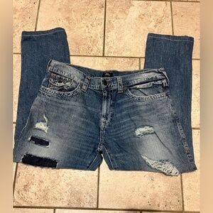 GUC- True Religion Ricky Relaxed Fit Distressed Denim Jeans 38x29